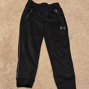 Under Armour Kids Black Sweatpants with Zipper Pockets